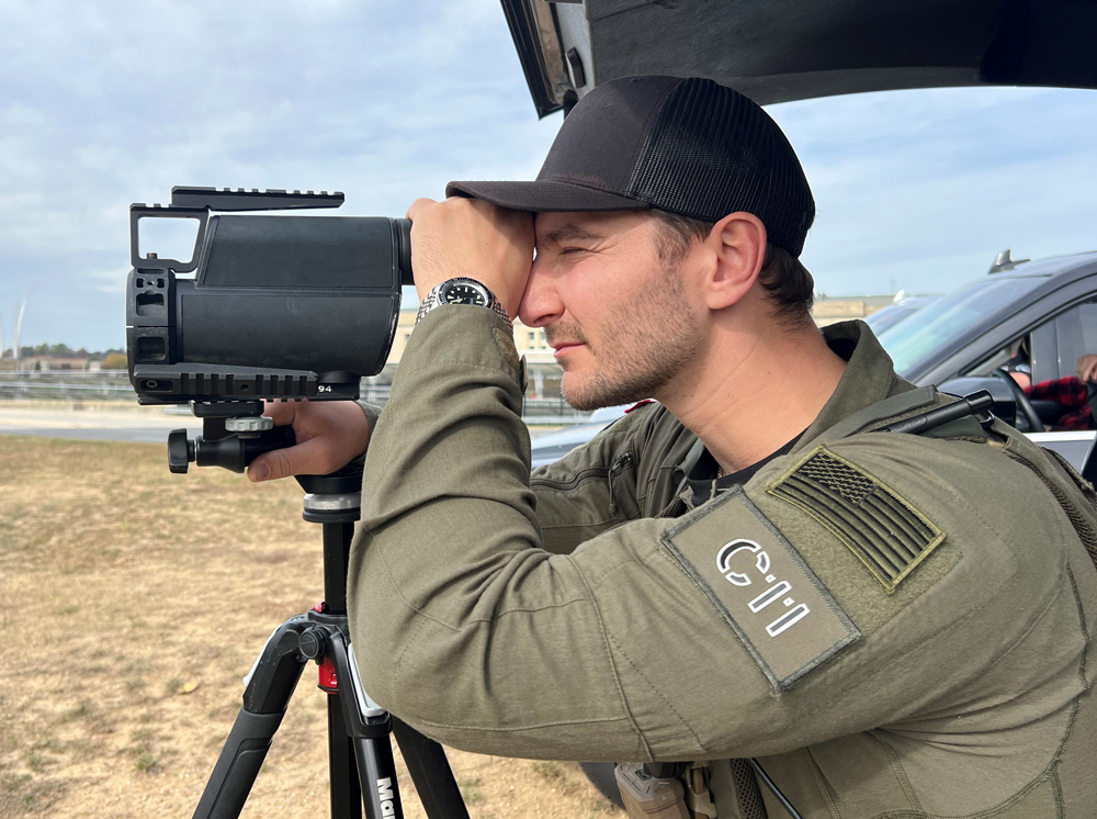 An Emergency Response (ERT) officer on the lookout..